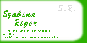 szabina riger business card